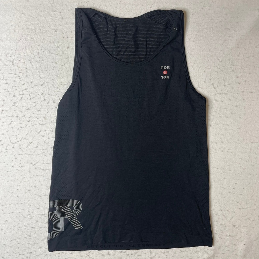 Lululemon Tank Top Mens Medium Black TOR 10K Toronto Running Singlet Mesh